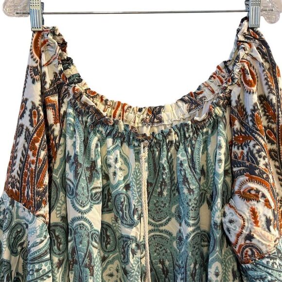EST. 1946 Plus Size 22 Boho Chic Paisley Off-Shoulder Dress Multicolor - Picture 5 of 16